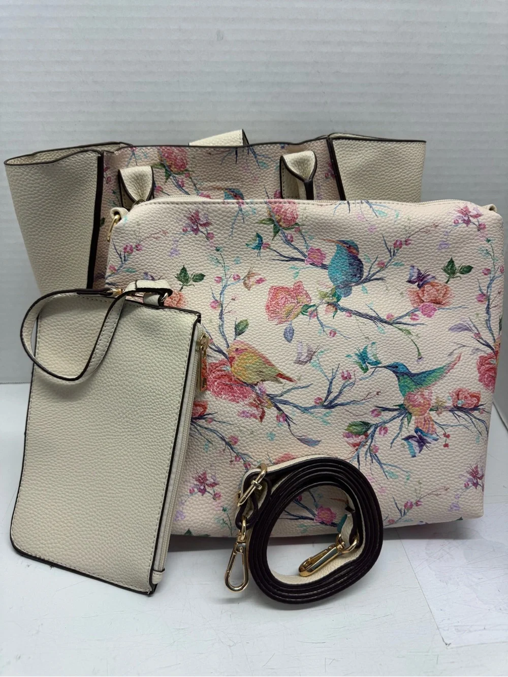 Carlos Santana 3-In-1 Tote with Shoulder Bag & Wristlet - Picture 2 of 13